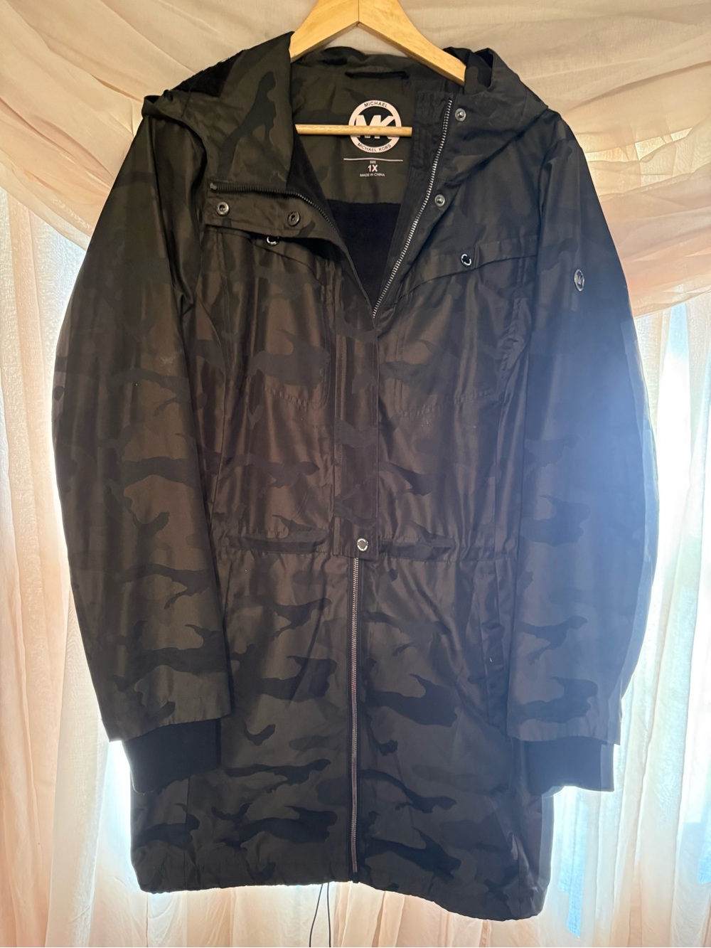 Michael Kors Black and green camouflage Lined Jacket